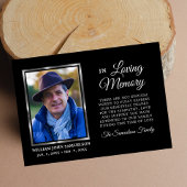 Sympathie Funeral Memory Black DANK You Photo Bedankkaart