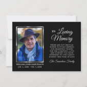 Sympathie Funeral Memory Black DANK You Photo Bedankkaart (Voorkant)