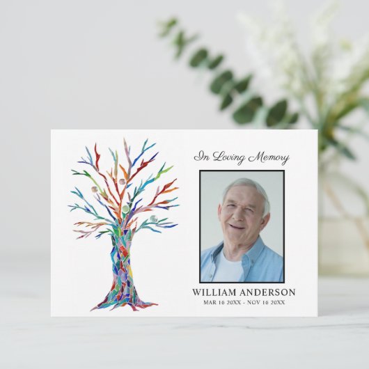 Sympathie Funeral Memory Dankuwel foto (Staand voorkant)