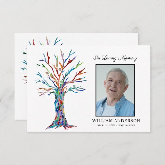 Sympathie Funeral Memory Dankuwel foto (Voorkant / Achterkant)