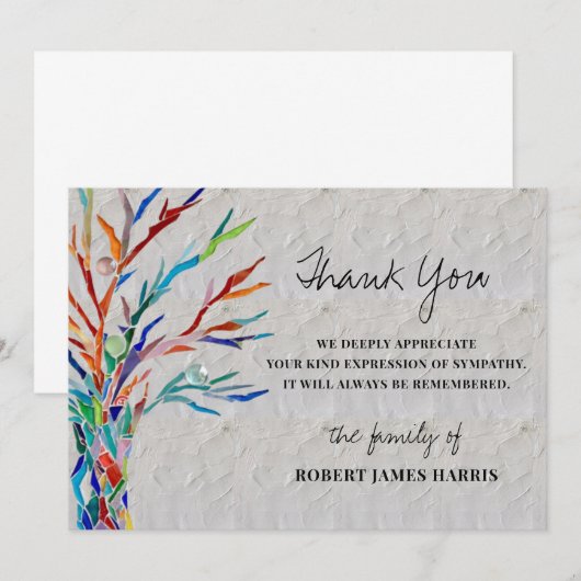 Sympathie Funeral Memory Hartelijk dank Bedankkaart (Voorkant / Achterkant)