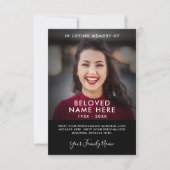 Sympathie Funeral Memory Hartelijk dank Kaart (Voorkant)