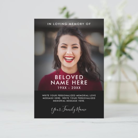 Sympathie Funeral Memory Hartelijk dank Kaart (Staand voorkant)