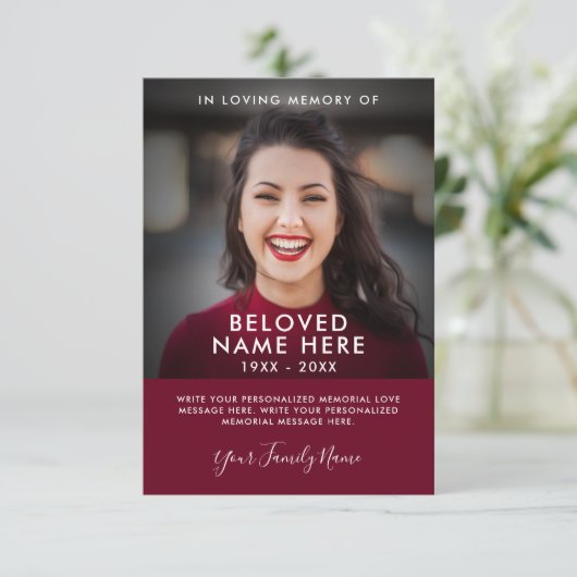 Sympathie Funeral Memory Hartelijk dank Kaart (Staand voorkant)