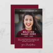 Sympathie Funeral Memory Hartelijk dank Kaart (Voorkant / Achterkant)