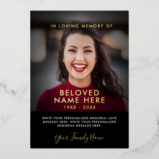 Sympathie Funeral Memory Photo Folie Kaarten (Voorkant)