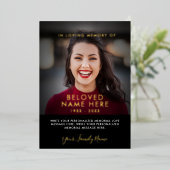 Sympathie Funeral Memory Photo Folie Kaarten (Staand Voorkant)