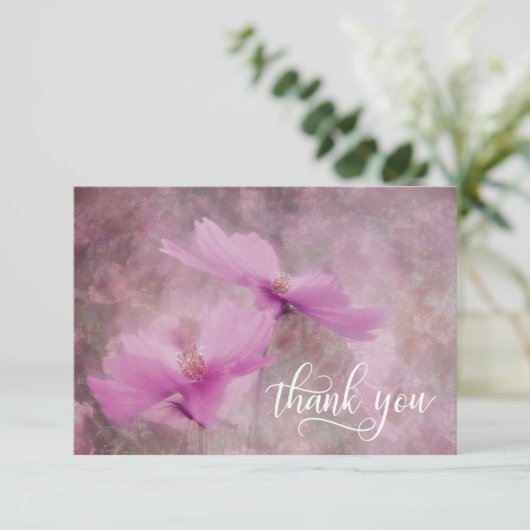 Sympathie Funeral Pink Mauve Flower BEDANKT U (Staand voorkant)