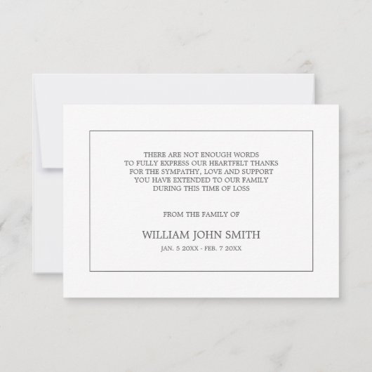 Sympathie Funeral Pink Mauve Flower BEDANKT U (Achterkant)