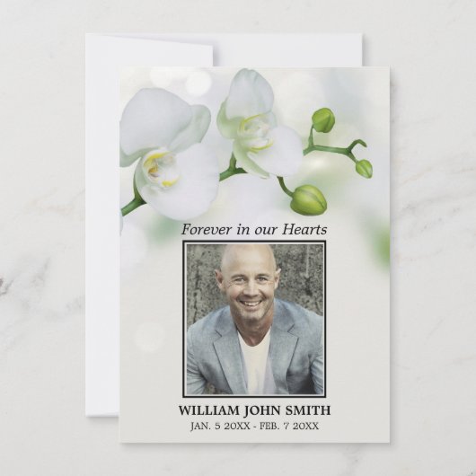 Sympathie Funeral White Orchids dankt jullie | FOT Bedankkaart (Achterkant)