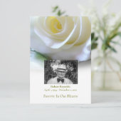 Sympathie Funeral White Rose Foto bedankt (Staand voorkant)