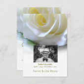 Sympathie Funeral White Rose Foto bedankt (Voorkant / Achterkant)