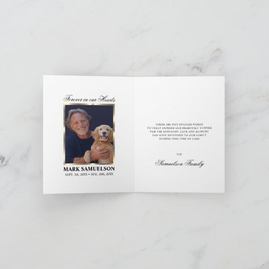 Sympathie Gedenkteken Religieus Kruis Wit Goud FOT Bedankkaart (Binnen)