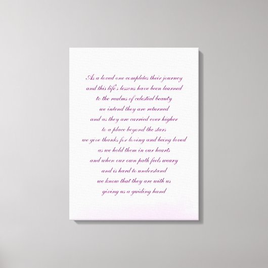 Sympathie gedicht kunst canvas afdruk (Voorkant)