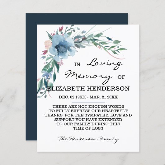 Sympathie Geheugen /Dank u. (Voorkant / Achterkant)