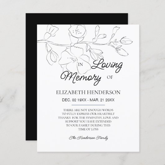 Sympathie Geheugen /Dank u. (Voorkant / Achterkant)