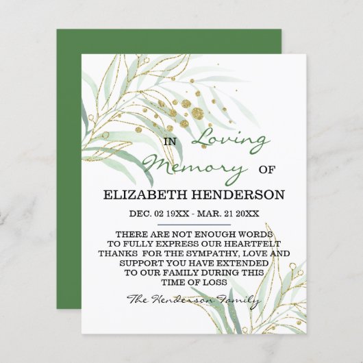 Sympathie Geheugen /Dank u. (Voorkant / Achterkant)