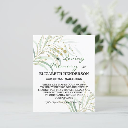 Sympathie Geheugen /Dank u. (Staand voorkant)