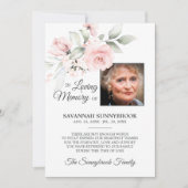 Sympathie Geheugen Floral Pink Rose DANK U | FOTO Bedankkaart (Voorkant)