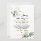 Sympathie Geheugen Greenery Gold Leaves DANK U Bedankkaart (Voorkant)