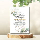 Sympathie Geheugen Greenery Gold Leaves DANK U Bedankkaart