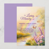 Sympathie Geheugen Regenboog Bloemen Vlinders Bedankkaart (Voorkant / Achterkant)