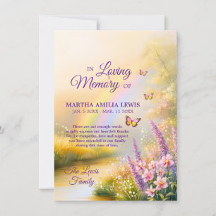 Sympathie Geheugen Regenboog Bloemen Vlinders Bedankkaart