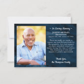 Sympathie Geheugenfoto Blauwe marmer begrafenis Bedankkaart (Voorkant)