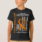 Sympathie Gifts for Loss of Grandpa Leukemia Aware T-shirt (Voorkant)