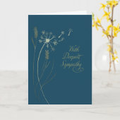 Sympathie Gold Look Paardebloem op Navy Blue Kaart (Gele Bloem)