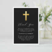 Sympathie Gouden Kruis Foto Begrafenis Bedankkaart (Staand voorkant)