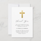 Sympathie Gouden Kruis Foto Begrafenis Bedankkaart (Voorkant)