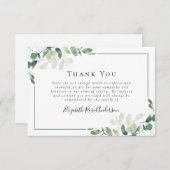 Sympathie Greenery Eucalyptus Funeral Bedankkaart (Voorkant / Achterkant)