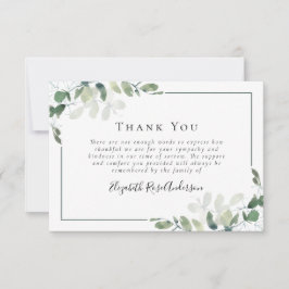 Sympathie Greenery Eucalyptus Funeral Bedankkaart