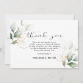 Sympathie Greenery Gold Leaves DANK U | FOTO Bedankkaart (Voorkant)