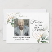 Sympathie Greenery Gold Leaves DANK U | FOTO Bedankkaart (Achterkant)