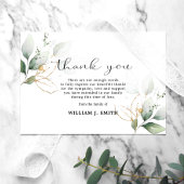 Sympathie Greenery Gold Leaves DANK U | FOTO Bedankkaart