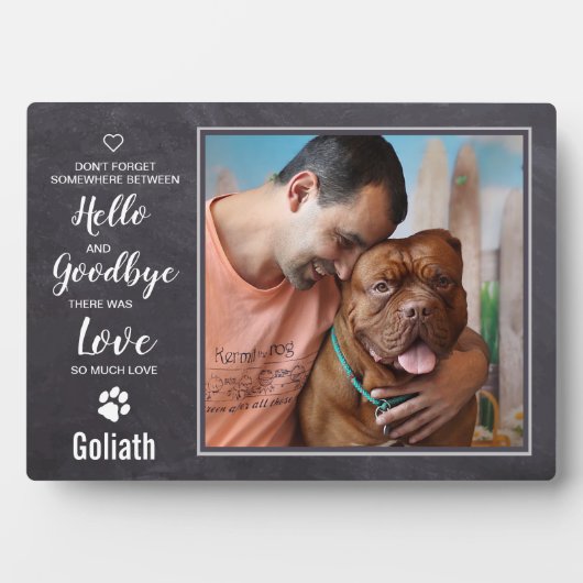 Sympathie Hallo afscheid Citaat Pet Memorial Fotoplaat (voorkant)