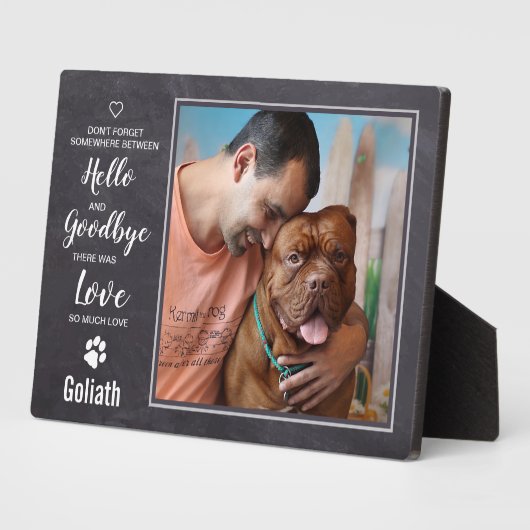 Sympathie Hallo afscheid Citaat Pet Memorial Fotoplaat (Zijkant)