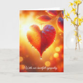 Sympathie Hangend Herfst Hart Blad Kaart (Gele Bloem)