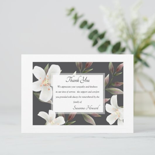 Sympathie Hartelijk dank Bedankkaart (Staand voorkant)