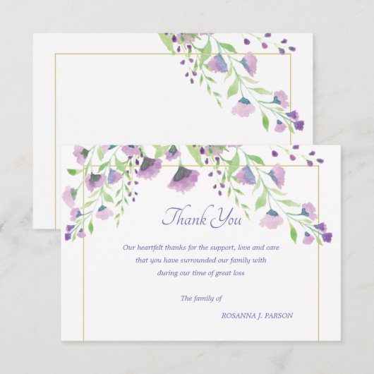 Sympathie Hartelijk dank Bedankkaart (Voorkant / Achterkant)