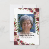 Sympathie Hartelijk dank - begrafenisfoto Floral Bedankkaart (Voorkant)