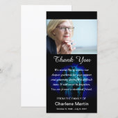 Sympathie Hartelijk dank Foto Memorial Angel Blue Bedankkaart (Voorkant / Achterkant)