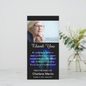 Sympathie Hartelijk dank Foto Memorial Angel Blue Bedankkaart (Staand voorkant)