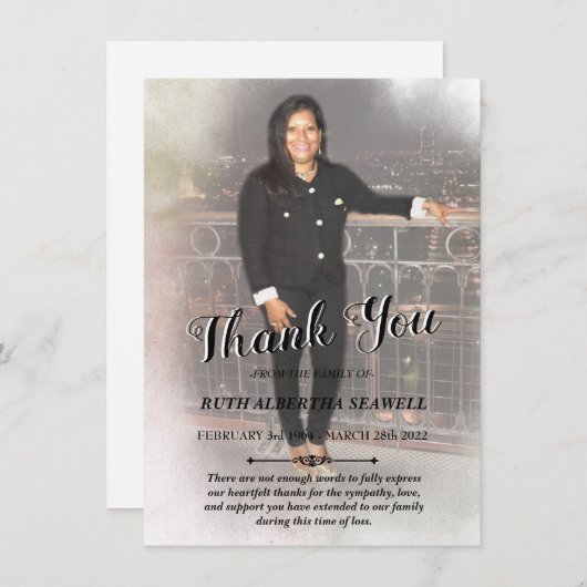 Sympathie Hartelijk dank Kaart (Voorkant / Achterkant)