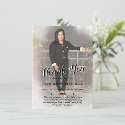 Sympathie Hartelijk dank Kaart (Staand voorkant)