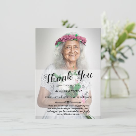 Sympathie Hartelijk dank Kaart (Staand voorkant)