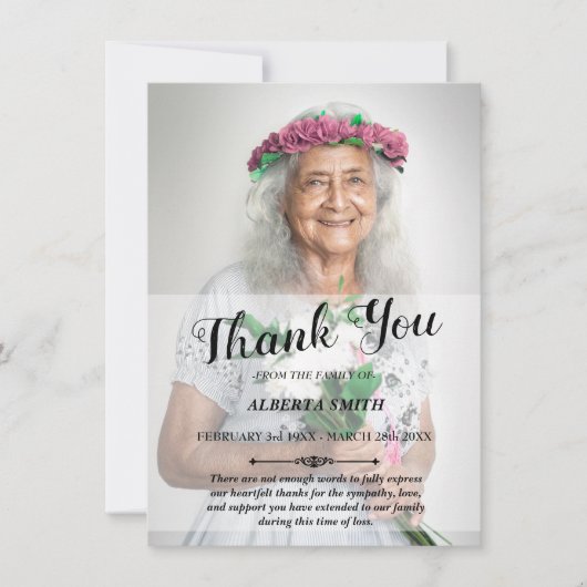 Sympathie Hartelijk dank Kaart (Voorkant)