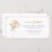 Sympathie Hartelijk dank, Memorial, Roos Gold Bedankkaart (Voorkant / Achterkant)